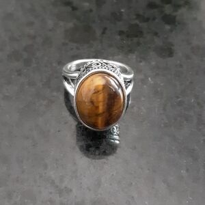 Silver Tiger Eye Ring